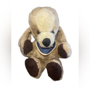 Vintage 20” Plush Dog Stuffed Animal – Floppy Ears, Blue Bib